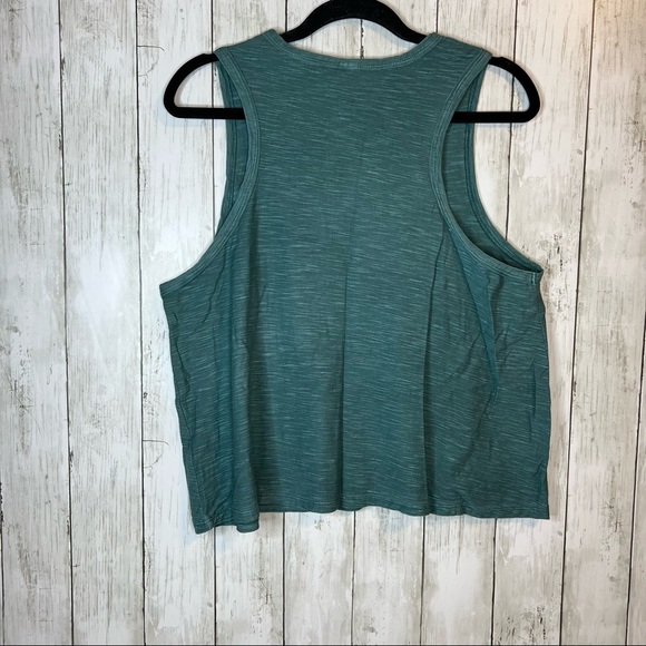 Alternative Crop High Neck Tank Large Green Crew Neck - Picture 2 of 8